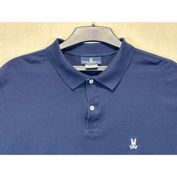 Psycho Bunny Men's Polo Shirt Color Navy Blue Short Sleeve Size  Men's XXL - Picture 6 of 16